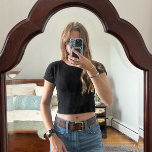 Zara Basic Black Short Sleeve T-Shirt